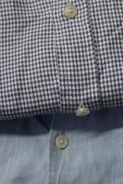 Charles Tyrwhitt Theory Mens Long Sleeve Button Up Shirt Blue Size 16 Small Lot2