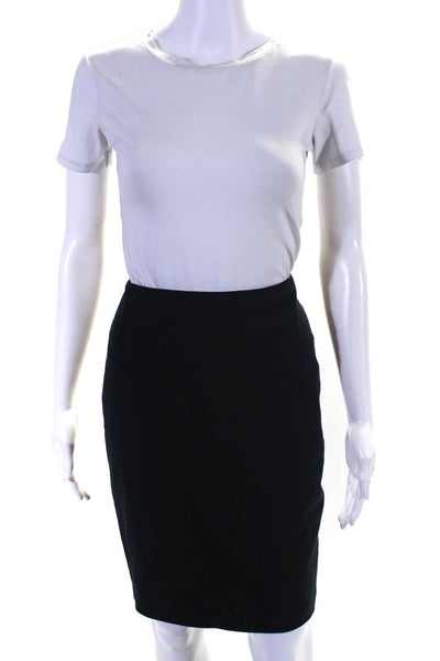 Tahari Women's Zip Closure Slit Hem Pencil Skirt Black Size S