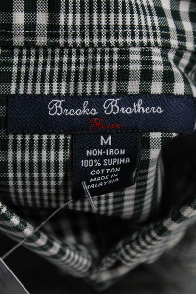 Brooks Brothers Red Fleece Men's Cotton Plaid Button Down Shirt Green Size M