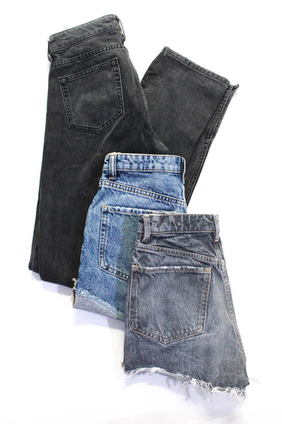 Zara Womens Cotton Denim Distressed Shorts Jeans Pants Gray Blue Size 0 2 Lot 3