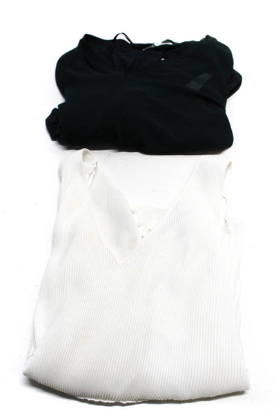 Zara Women's V-Neck Sleeveless Tiered Blouse White Size S Lot 2
