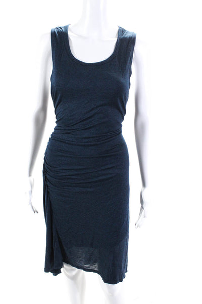 H by Bordeaux Women's Scoop Neck Sleeveless Cinch Midi Dress Blue Size L