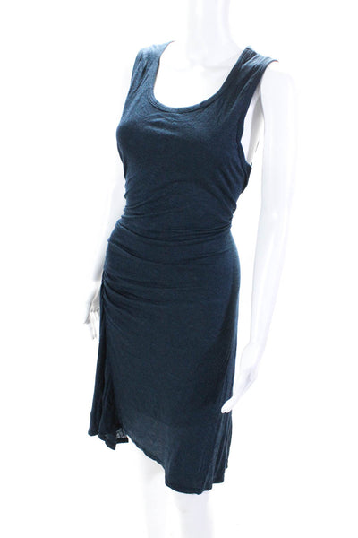 H by Bordeaux Women's Scoop Neck Sleeveless Cinch Midi Dress Blue Size L