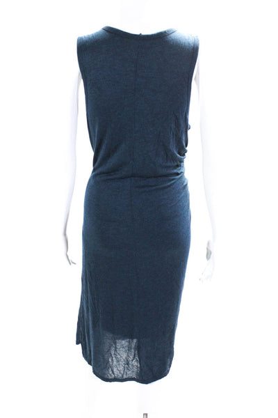 H by Bordeaux Women's Scoop Neck Sleeveless Cinch Midi Dress Blue Size L