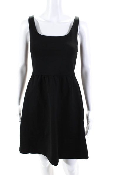 Cynthia Rowley Women's Scoop Neck Sleeveless Fit Flare Mini Dress Black Size 6