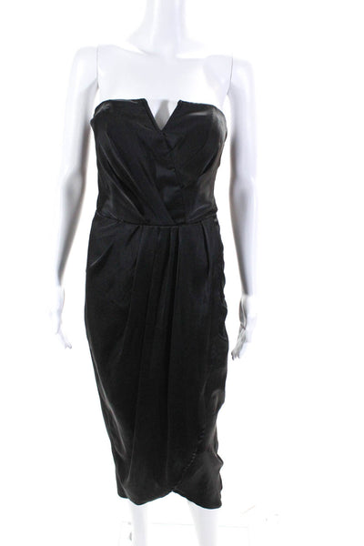 Yumi Kim Women's Strapless Empire Waist Midi Dress Black Size S
