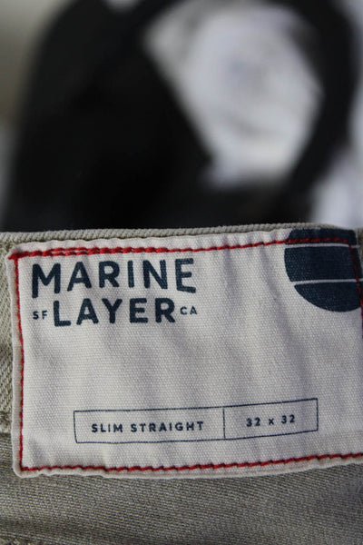 Marine Layer Men's Slim Fit Straight Leg Jeans Beige Size 32