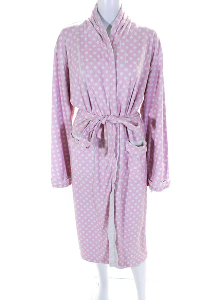 Wrap Up Women's Polka Dor Print Long Sleeve Robe Pink Size S