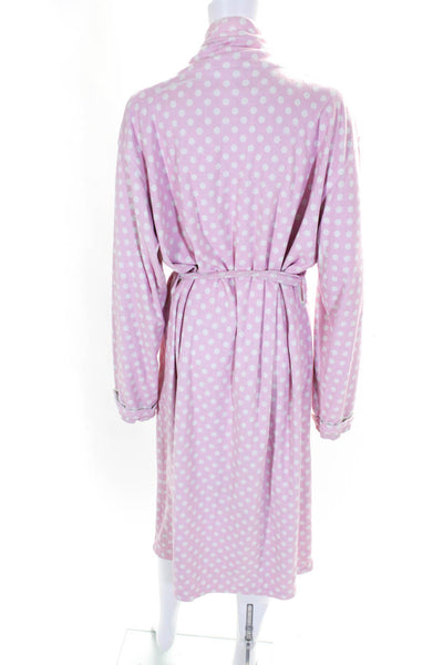 Wrap Up Women's Polka Dor Print Long Sleeve Robe Pink Size S