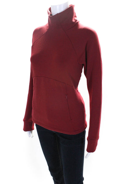 Athleta Womens Turtleneck Pullover Sweater Sweatshirt Red Size XXS