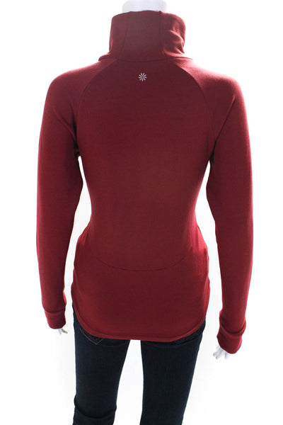 Athleta Womens Turtleneck Pullover Sweater Sweatshirt Red Size XXS