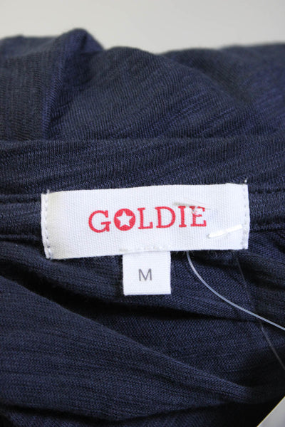 Goldie Womens Cotton Round Neck Short Sleeve Pullover T-Shirt Navy Size M