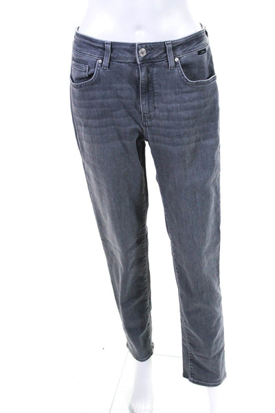 Mavi Womens Cotton Colored Buttoned Straight Leg Jeans Gray Size EUR29