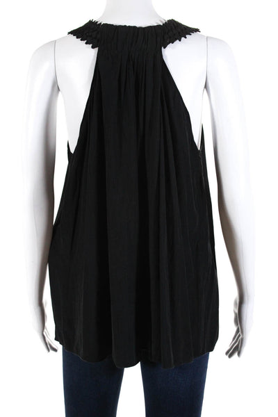 Ramy Brook Women's Sleeveless Halter Neck Blouse Black Size L