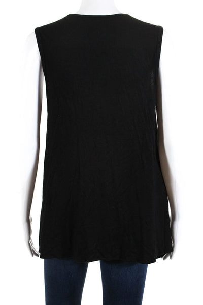 Lola & Sophie Women's Sleeveless V-Neck Stretch Blouse Black Size M