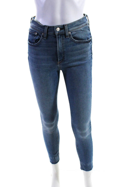 Rag & Bone Jean Womens Cotton Zip Fly High-Rise Skinny Ankle Jeans Blue Size 28