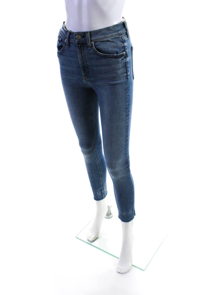 Rag & Bone Jean Womens Cotton Zip Fly High-Rise Skinny Ankle Jeans Blue Size 28