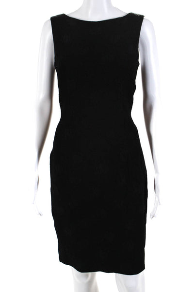 Nicole Miller Women's Scoop Neck Sleeveless A-Line Midi Dress Black Size 6