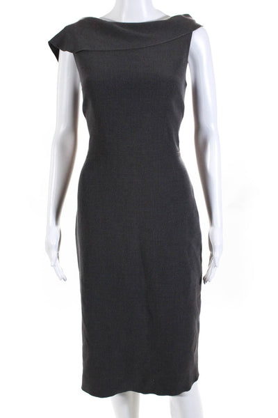 Rachel Roy Women's Boat Neck Sleeveless A-Line Midi Dress Gray Size 4