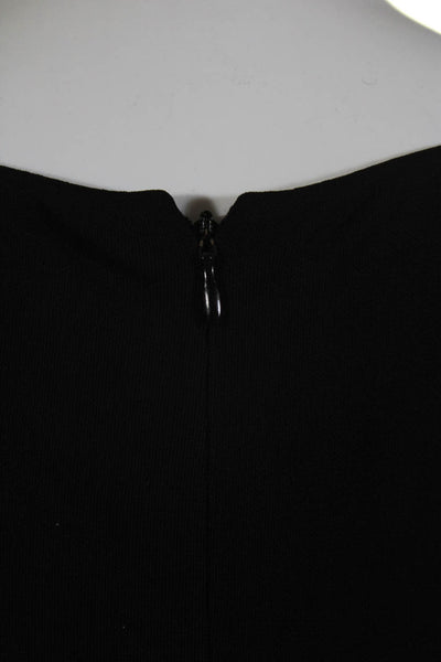 Teri Jon Women's Scoop Neck Short Sleeves Fit Flare Mini Dress Black Size 4