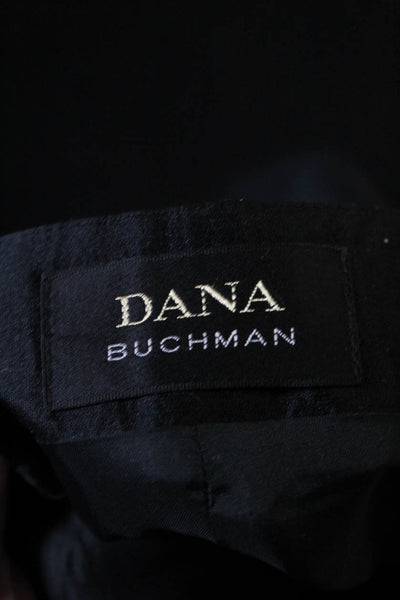 Dana Buchman Womens 100% Silk High Rise Tapered Slim Dress Pants Black Size 6