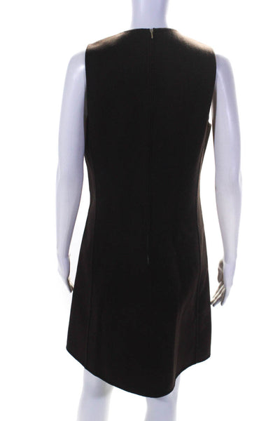 Calvin Klein Collection Womens Fleece Sleeveless Sheath Dress Brown Wool Size 10