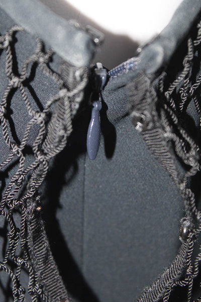 Christian Dior Womens Net Overlay Pleated Hem Flare Sheath Dress Black Size 12