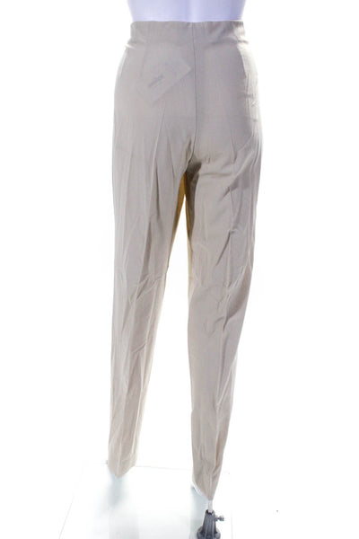 Piazza Sempione Womens Mid Rise Tapered Pleated Slim Pants Beige Size IT 48