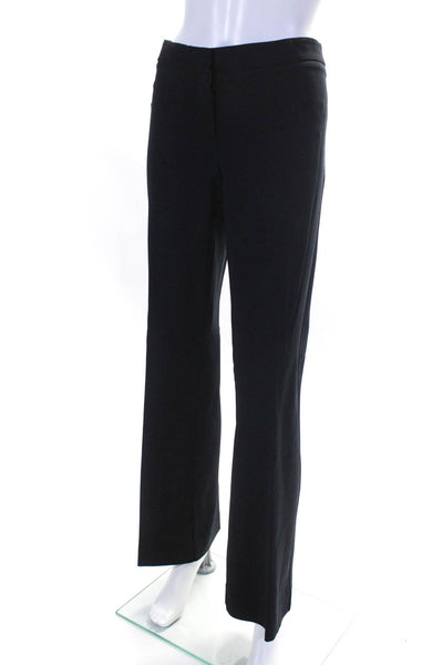 Derek Lam Womens Mid Rise Pleated Flare Dress Pants Navy Blue Size 10