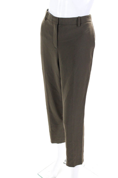 Theory Womens Zipper Fly High Rise Pleated Trouser Pants Brown Size 6