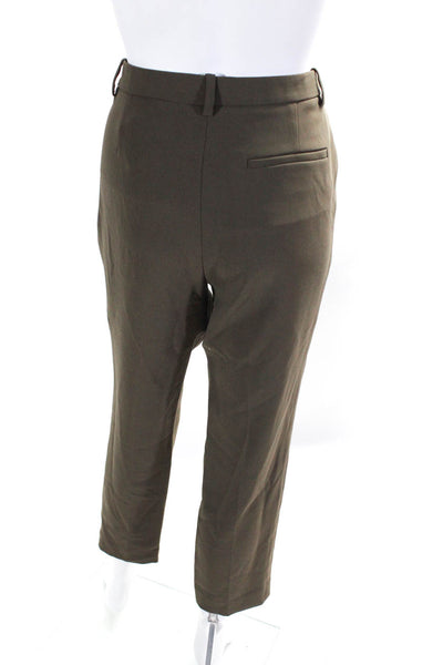 Theory Womens Zipper Fly High Rise Pleated Trouser Pants Brown Size 6