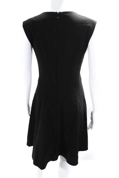M.M. Lafleur Womens Wool Woven Sleeveless Knee Length A-Line Dress Black Size 6