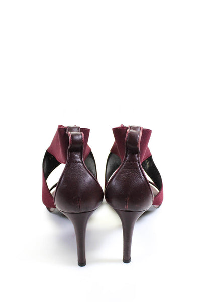 Balenciaga Paris Womens Stiletto Nylon Cross Strap Sandals Red Size 39.5