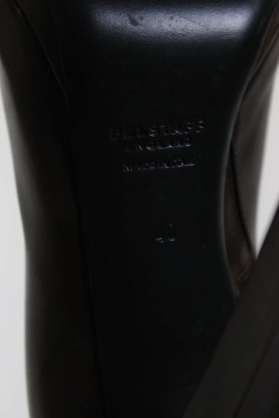 Belstaff Womens Side Zip Block Heel Platform Ankle Booties Brown Leather Size 40