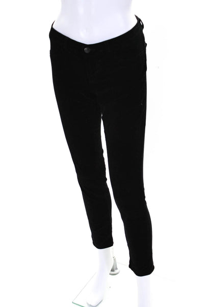 J Brand Womens Cotton Velvet High-Rise Skinny Jeans Pants Trousers Black Size 26