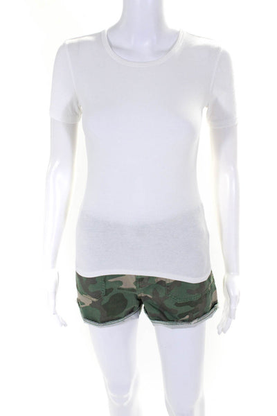 Everlane Madewell Womens Camo Shorts Short Sleeve T-Shirt White Size XS 26 Lot 2
