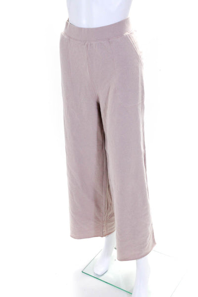 Lilla P Womens Pull On Wide Leg Sweatpants Pink Cotton Size Extra Large
