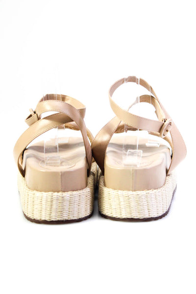 Alexandre Birman Womens Platform Strappy Ankle Strap Sandals Brown Leather 41