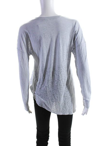 Lululemon Women's Long Sleeve Tie Front Crewneck Tee Blue Size 6