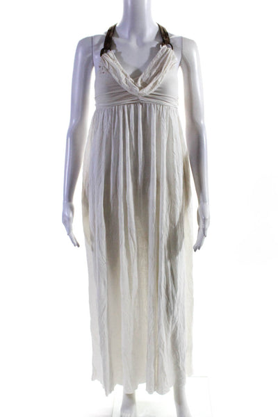 AllSaints Co Ltd Spitalfields Womens Cowl Neck Open Back Maxi Dress White Size 6