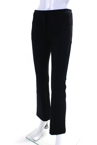 Paire Womens Zipper Fly High Rise Pleated Straight Leg Pants Navy Blue Size 6