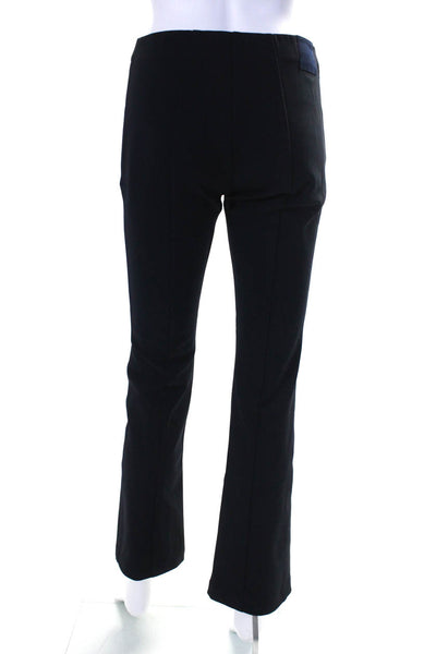 Paire Womens Zipper Fly High Rise Pleated Straight Leg Pants Navy Blue Size 6