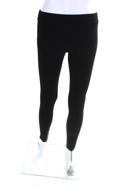 Pure DKNY Women's Leather Trim Ankle Leggings Black Size XS