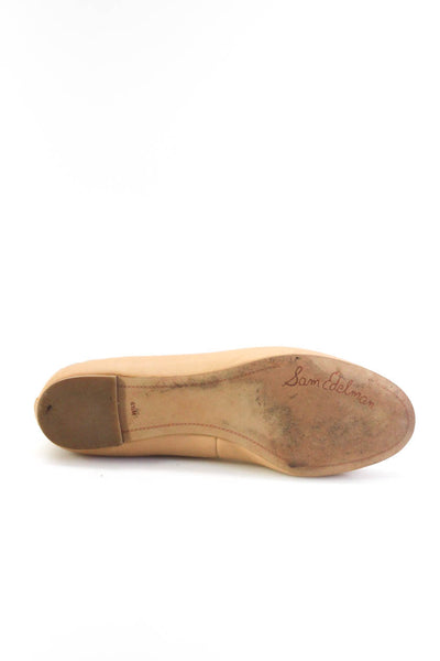 Sam Edelman Women's Round Toe Scalloped Ballet Flats Beige Size 6.5