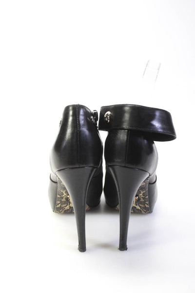 Cesare Paciotti Women's Pointed Toe Stiletto Heel Ankle Booties Black Size 36