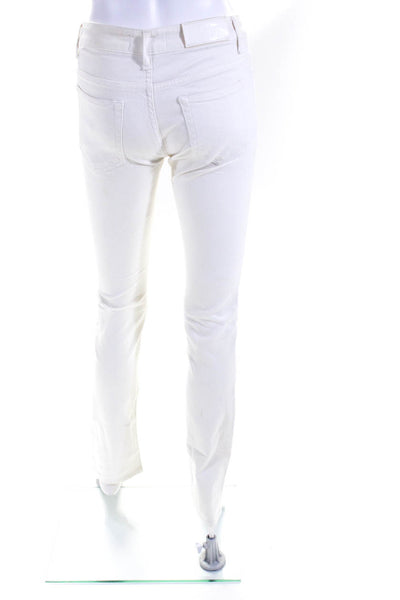 Acne Women's Midrise Straight Leg Denim Pant White Size 26