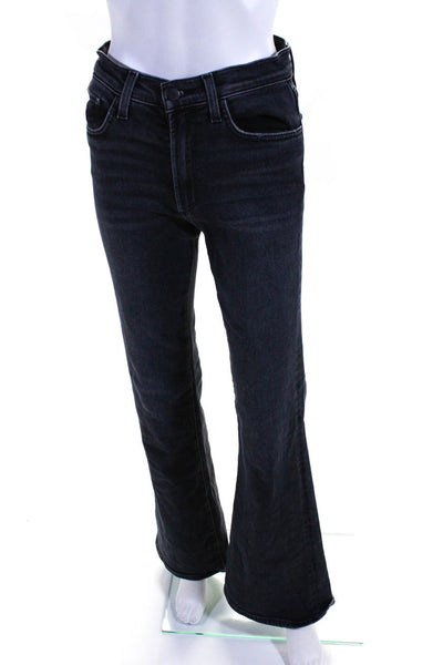 Joes Womens Cotton Colored Buttoned Zip Flare Leg Jeans Black Size EUR26