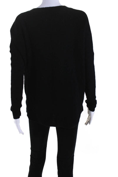 Line Womens Cashmere Darted Round Neck Long Sleeve Pullover Sweater Black Size S