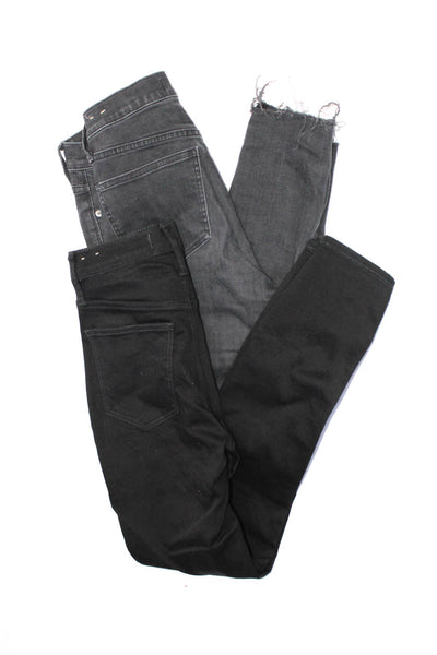 Madewell Womens Cotton Denim High-Rise Skinny Jeans Black Gray Size 25 26 Lot 2