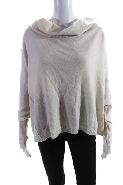 27 Miles Womens Cashmere Knit Long Sleeve Mock Neck Sweater Top Beige Size XS